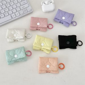 CHENJIE Soft Cloth Earphone Bag Lightweight Data Cable Mini Earphone Pouch Portable with Buckle Earphone Case for AirPods