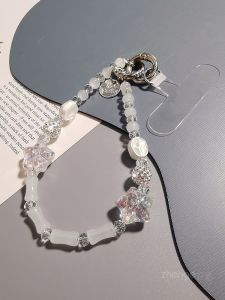 สร้อยคอโทรศัพท์แบบสั้น คริสตัลหยก สร้อยคอโทรศัพท์หรูหรา หัวเข็มขัดกุญแจ แข็งแรง สำหรับผู้หญิง ชิ้นส่วนโทรศัพท์มือถือ ชิ้นส่วนอุปกรณ์