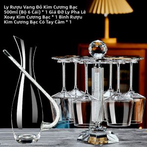 BANGBEBE | Bộ Ly Rượu Vang Đá Quý Màu Đỏ Burgundy Sang Trọng