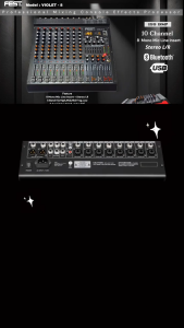 MIXER AUDIO FEST VIOLET 8 VIOLET8 8 CHANNEL ORIGINAL 8 Mono Mic Line Insert + Stereo LR4 Band EQ High Mid Mid Freg.Low3 Aux (2 Aux Send +1 Aux FX)