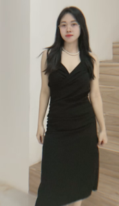 Summer black cocktail dress for women korean style casual dress plus size XL fairy semi formal dress