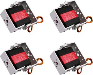 4Pcs RDS3218 20KG Dual Shaft U Mount RC Digital Robot Arm Servo High Torque Full Metal Gear Servo U Mounting Bracket 180/270°