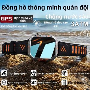 Đồng Hồ Thông Minh Quân Sự 2025 GPS Kép Băng Tần GNSS Chống Nước 3ATM Với La Bàn Kép Màn Hình Nhịp Tim & Chế Độ Thể Thao Dành Cho Nam