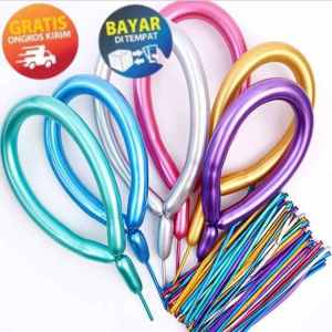 MIKADO - KP198: Balon Twist Chrome Panjang & Dekorasi
