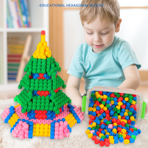 Hexagonal Building Blocks Toys for Kids Enlightenment Educational Plastic Toy with Storage Box 180/360/500pcs