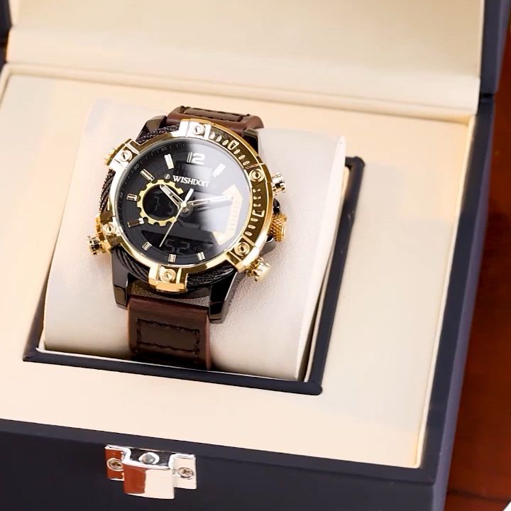 WISHDOIT Jam Tangan Pria Anti Air Laki Laki Cowok Kulit Tahan