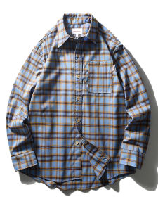 Áo Sơ Mi Kẻ Caro Dáng Rộng Phong Cách Nhật Bản Cổ Điển Cho Nam Tay Dài Mùa Xuân Thu Thường Ngày Nhiều Túi Chất Liệu Polyester