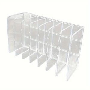7-Slot Transparent Plastic Cosmetic Organizer Multi-Functional Makeup Holder for Home Office Bathroom Dressing Table Sorting