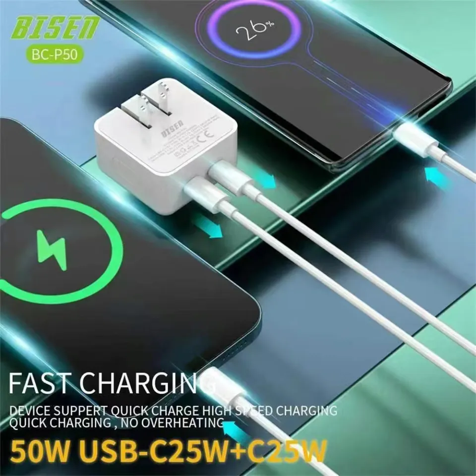 Original PD 50W Fast Charger USB-C Port Quick Charging For iPhone