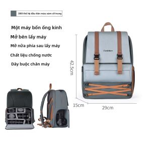 Cwatcun | Túi Máy Ảnh Chống Nước Phong Cách Retro cho Ống Kính Zoom Dài