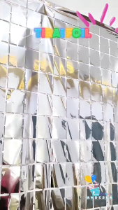Tirai Rumbai Foil Kotak / Backdrop Foil Curtain / Tirai Foil Square