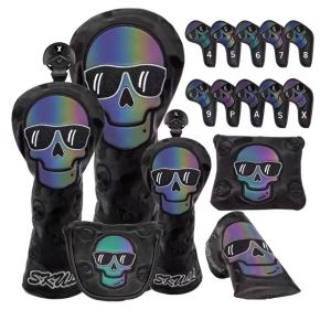 Thời trang mới bao che đầu gậy chơi golf hộp sọ điều khiển bao gồm Fairway gỗ Bìa lai bìa da cao cấp golf gỗ bao gồm