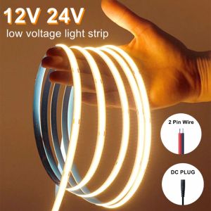 5M 10M COB LED Light Strip DC12V 24V 8mm LED Lights for Room Bedroom TV Decor High Density Soft Flexible Neon Tape Light Lamp