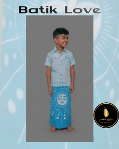 Traditional Batik Sarong & Shirt Kit for kids 010 | Lanka Styles