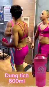 Bình Lắc Shaker Bình Nước Gym Bình Thể Thao Cho Gymer 4 in 1 (600ml) - T0243