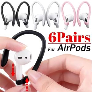 6Pairs AirPods Silicone Ear Hooks Anti Drop Sports Ear Grips Soft Bendable for Running Gym Bluetooth Earphones