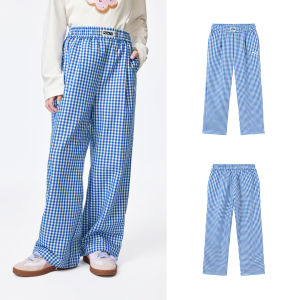 PUMA | Kids Girl Cute Energetic Blue and White Plaid Casual Pants