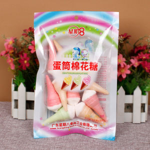 Week8 Ice Cream Style Cotton Candy 60g Childrens Snacks Heart Shaped Puffed up Chewy Candy Food Tubular Shape Leisure Treat
