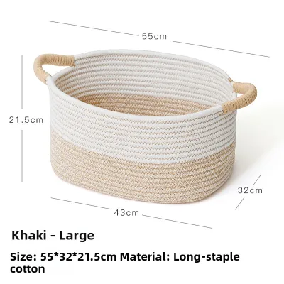 Long Staple Cotton Woven Basket Toy Storage Basket Cotton Rope Snack Storage Basket Clothes Storage Box Fabric Art Organizer
