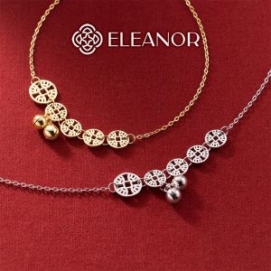 Lắc chân nữ titan Eleanor Accessories vòng chân mắt xích hình kim tiền phối bi tròn phụ kiện trang sức 3355