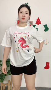 ชุดเซ็ตคอนเซ็ปต์สวย เสื้อยืดแขนสั้น+กางเกงขาสั้นเอวสูง