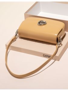 Vintage GXFMOD Leather Bag Womens Underarm Bag Crossbody Single Shoulder Bag Retro Style Breadstick Bag Hard Shell Handbag