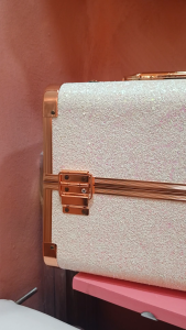 Make Up Bag Organizer Suitcase Style Rose Gold