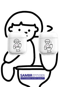 Cute Couple Cartoon Silicone Protective Case for Airpods1/2/3 pro Full Cover Anti-Fall Transparent Shockproof Apple Earphone Cover