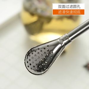 5 ชิ้น หลอดน้ำ หลอดแสตนเลสกรองชา สมุนไพร Filter Straw Mate Tea หลายสี