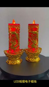 NẾN CẶP LONG PHỤNG NẾN CHẠY BẰNG PIN ĐỂ BÀN THỜ ÔNG ĐỊA NẾN ĐỂ BÀN THỜ CHẠY BẰNG PIN KHÔNG KHÓI