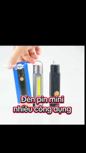 Đèn pin siêu sáng cầm tay bóng LED thân có zoom quang học cự ly chiếu xa trăm mét đế hít nam châm kim có zoom