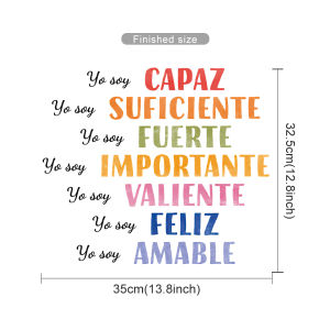 Spanish Yo Soy Rainbow Stars Sun Watercolor Wall Sticker Nursery Child Room Wall Art Decal Kids Room Bedroom Living Home Decor