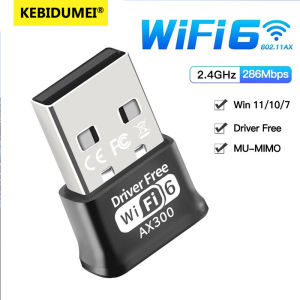 Kebidumei | WIFI6 AX900 USB WiFi Bluetooth 5.4 Wireless Adapter Dual Band 2.4G+5GHz 900Mbps Network Card 2 IN 1 Receiver Dongle For Win10/11