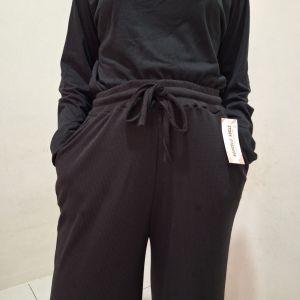 Celana Kulot Knit RIB HIGHWAIST Kulot Wanita Kekinian Jumbo