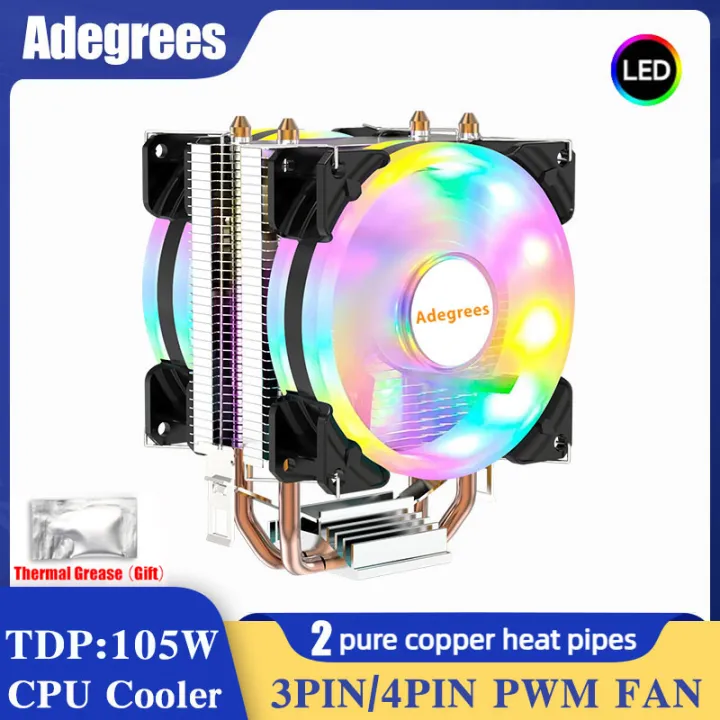 CPU Cooler 3/4Pin PWM Quiet PC Radiator For Intel LGA 1150 1151 1155 ...