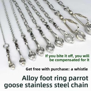 Stainless Steel Bird Foot Bracelet Parrot Foot Chain Open Ring Live Bird Stand Clip for Canaries Budgies Parrots Finch