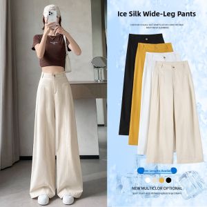 La Chapelle | Slim Fit Wide Leg Pants White Tencel Linen