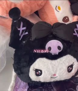 NTL B067 Balmut Gothic My Melody / Kuromi / Boneka Bantal Selimut