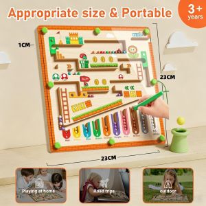 Childrens Magnetic Maze Walking Ball Baby Concentration Training Writing Logic Thinking 3-4 Year Old Early Education Puzzle Toy