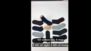 5 cặp Vớ cotton dầy thấm hút tốt tất thoáng khí GLSock004