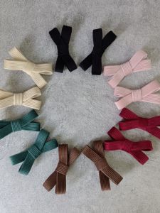 Sweet Girl Hair Clips: Autumn Winter New Style Velvet Fabric Small Butterfly Knot Parting Hair Clips & Bangs Clips