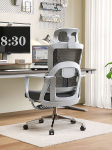 Ergonomic Office Chair Comfortable Seating Fabric Computer Chair Home Use Nap Chair Back Support Adjustable Armrests Swivel Function