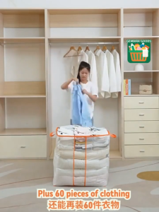 PVC Waterproof Clothes Storage Box Foldable 330L Quilt Storage Bag With Zipper Transparent Clothes Organizer