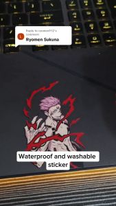 Jujutsu Kaisen Ryomen Sukuna Half Body Peeker Indoor Outdoor Vinyl Sticker Waterproof & Non-Faded