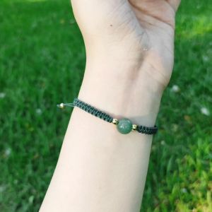 Vòng tay lắc tay chỉ đỏ may mắn mặt hạt đá nhiều màu - MS011