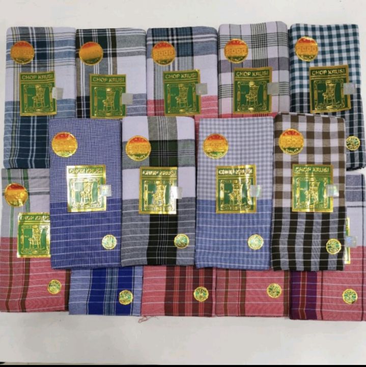 KAIN SARUNG PELIKAT INDIA COTTON CHOP KRUSI BENANG 2000 PEMBORONG & PERUNCIT