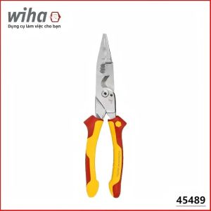 Kìm Điện Công Nghiệp Đa Năng Wiha 8 Trong 1 1000V Đạt Chuẩn VDE Cách Điện Nhiều Chức Năng Bóc Dây Cán Thẳng Mạ Crôm Vanadi