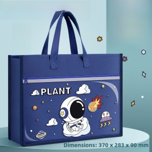 Large Capacity Canvas Student Handbag Double Layer Art Bag Boys Girls Book Carrier School Supplies Waterproof Storage Bag