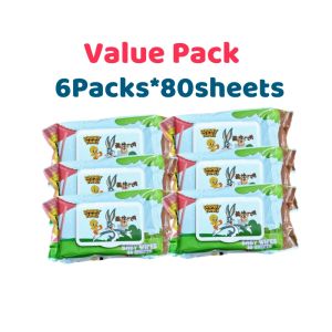 Looney Tunes Wet Wipes 80s x 6packs baby wipes water wipes unscented baby wipes travel baby wipes
