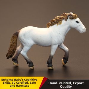 MENGSILE | Realistic Farm Animal Toy White Horse for Boys and Girls